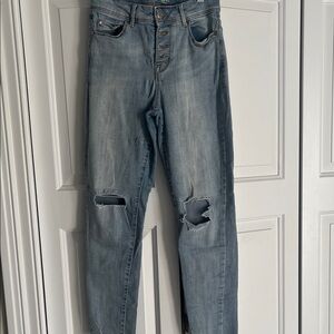 Time and Tru High Rise Light Blue Distressed Jeans